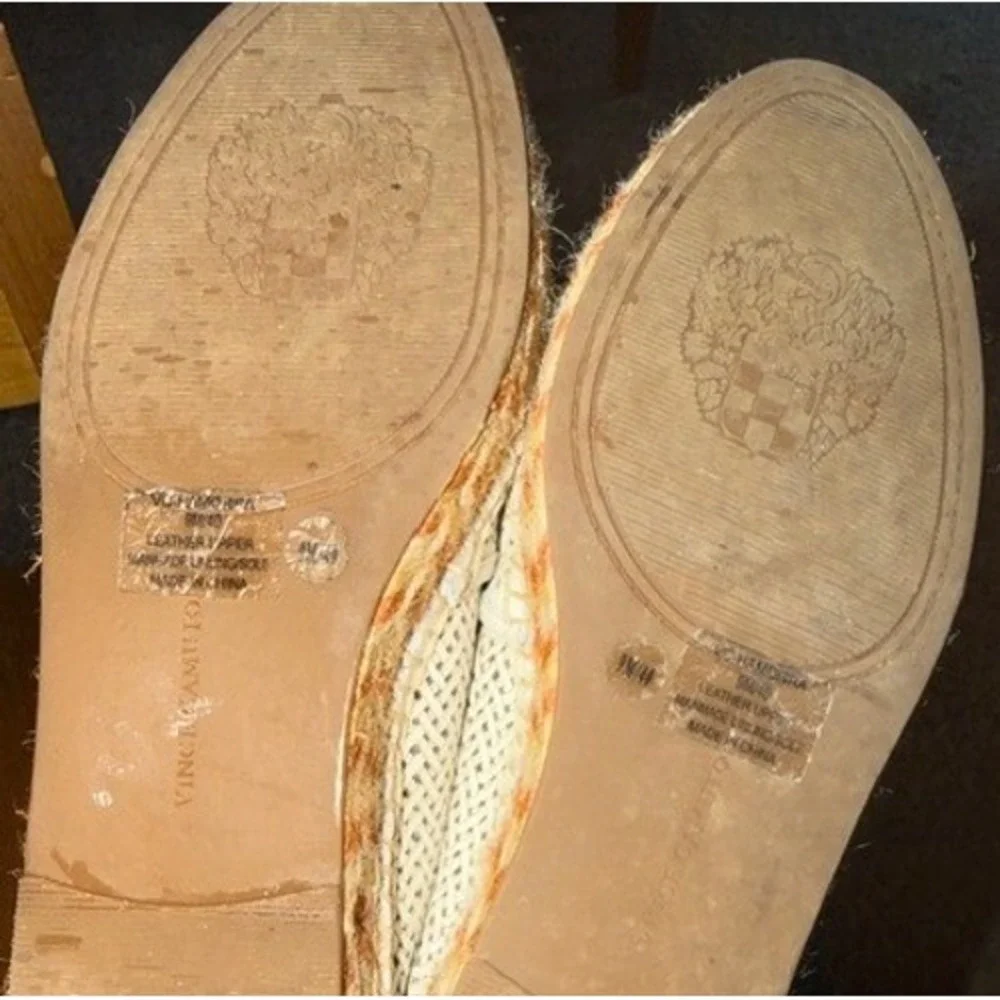 Vince Camuto Hamorra White Woven Leather Espadrille Flats 9M 40 Slip On Loafer